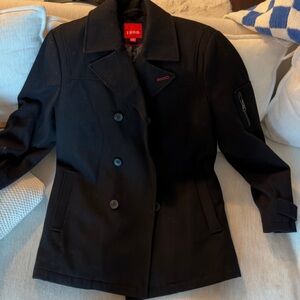 IZOD Women's Elegant Black Peacoat